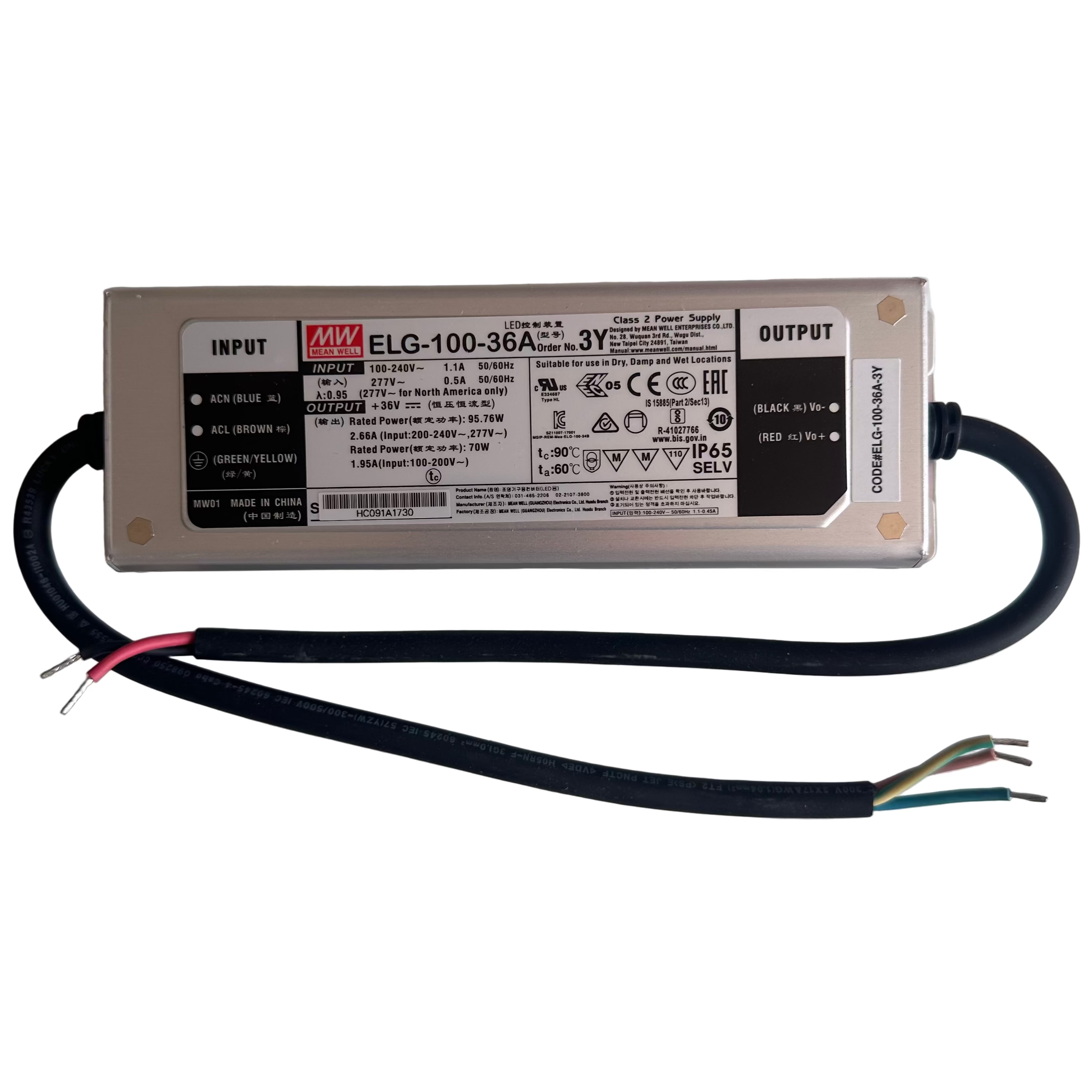 Meanwell Power supply ELG-100-36A meanwell LED driver with constant voltage