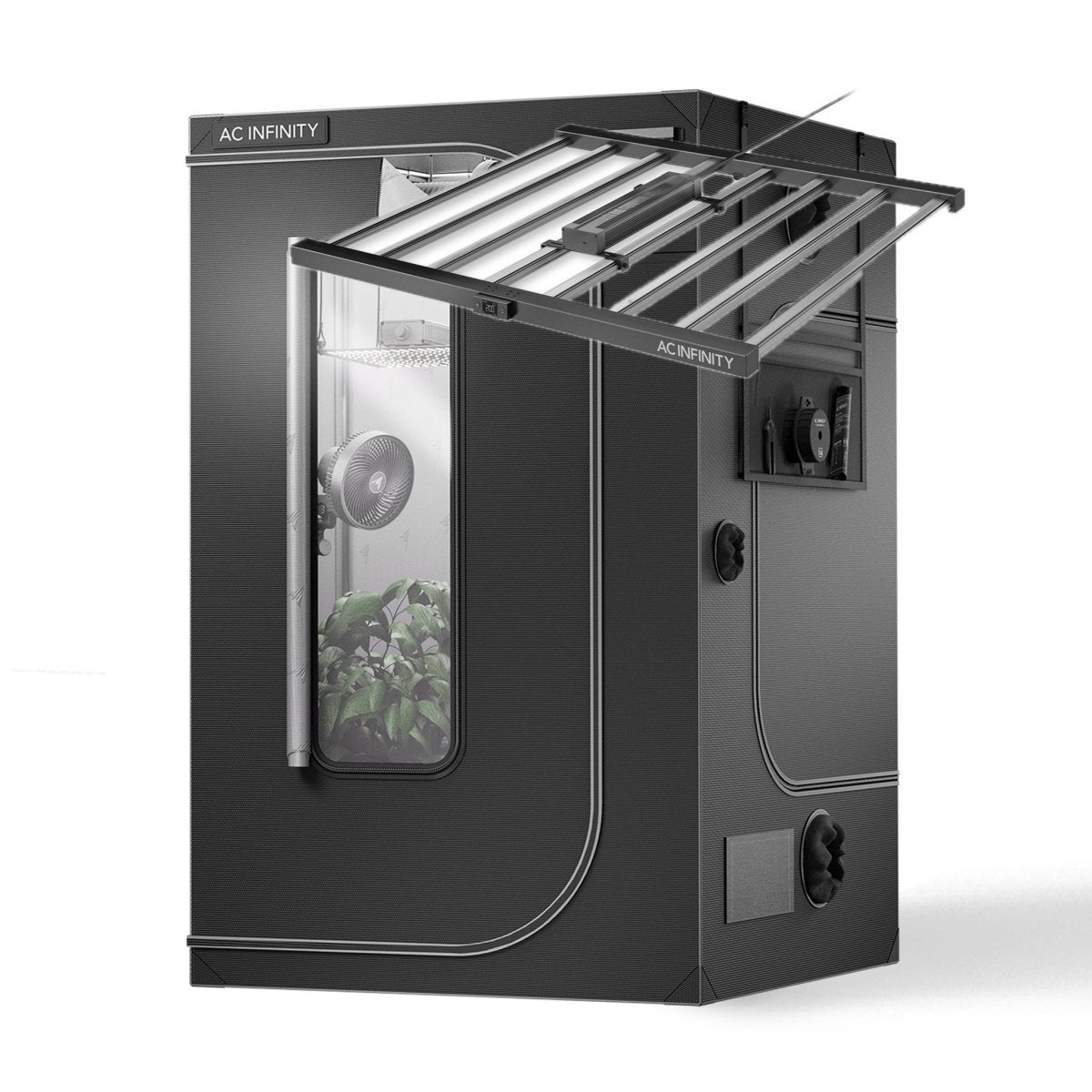 ac infinity 5x5 grow tent AC Infinity Ionframe EVO8 Grow Kit 5x5 Advanced 6-Plant System – Quick Bloom Lights
