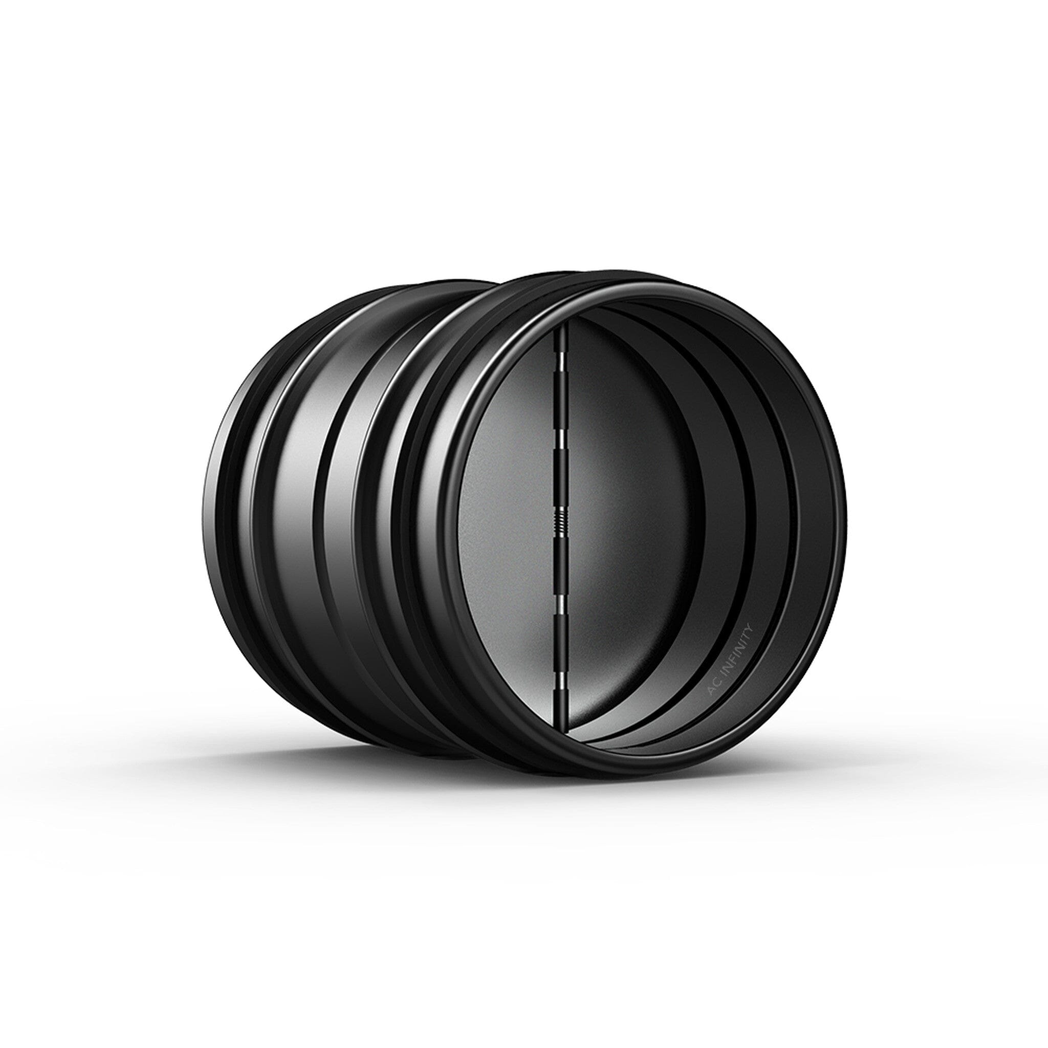 Backdraft Damper Ducting Insert, 200 mm (8 inch), Black Galvanised Steel - Quick Bloom Lights