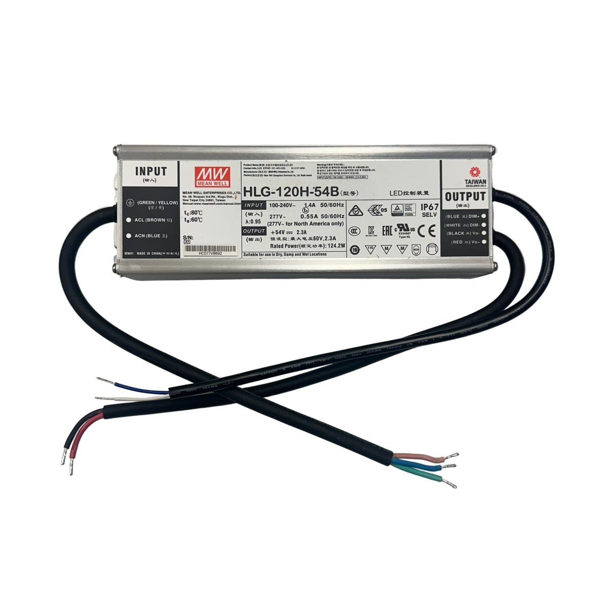 Mean Well HLG - 120H - 54B Power Supply - Quick Bloom Lights