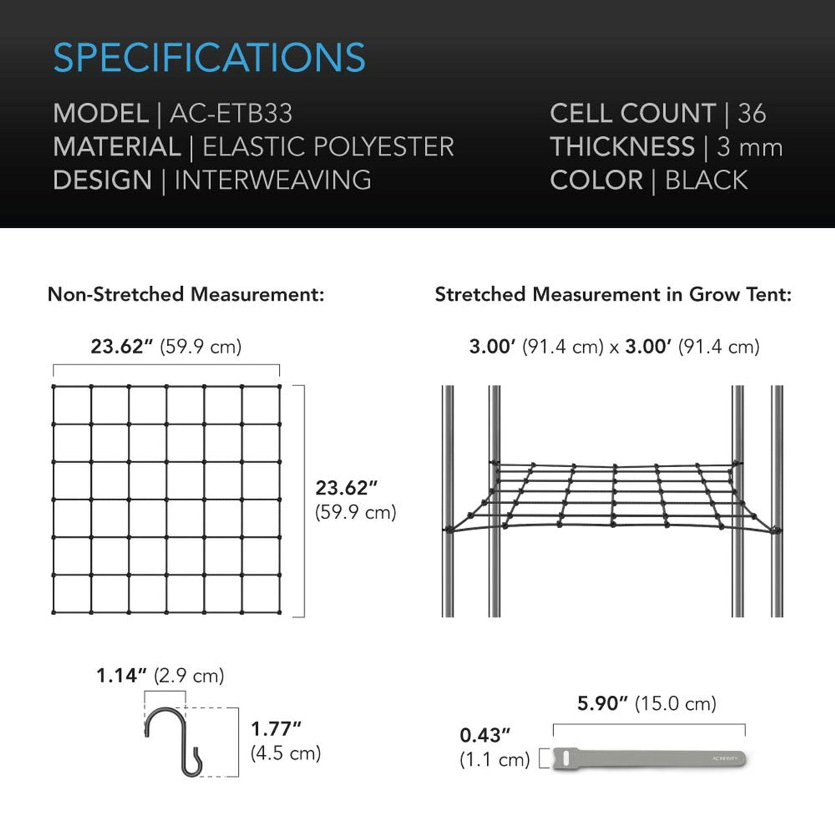 Trellis net 3x3 feet specifications
