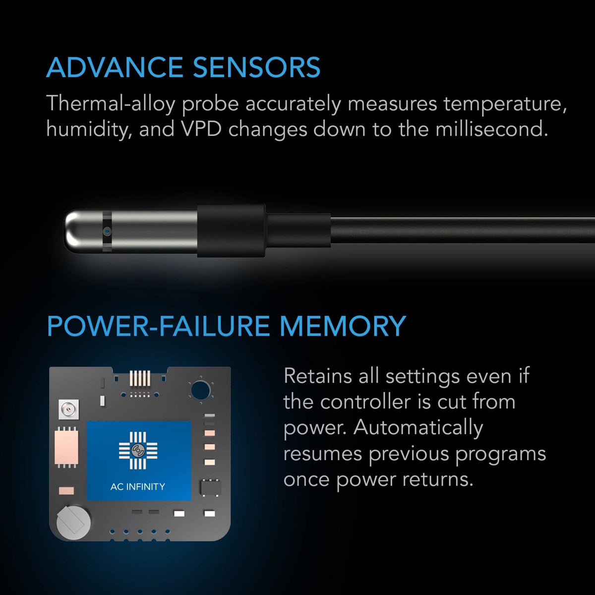 Advanced sensors and memory power failure