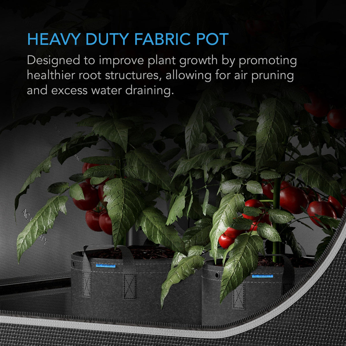 Heavy duty fabric pots by AC Infinity