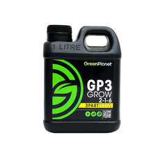 GreenPlanet GP3 Grow, 3-Part Liquid Base Nutrient