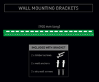 Digi-Lumen 900 mm wall mounting brackets for the Extreme 250W Side Bars, supplied with wall anchors and screws