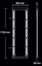 Digi-Lumen Extreme 250W Side Bars dimensions - 1120 mm long, 350 mm wide, 38 mm thick