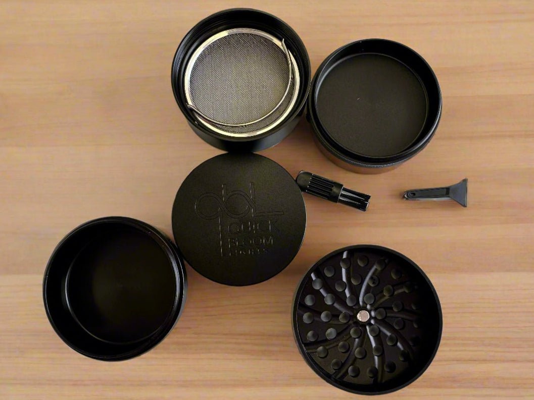 5 Piece Toothless Spice Grinder with Built - in Storage Chamber - Quick Bloom Lights