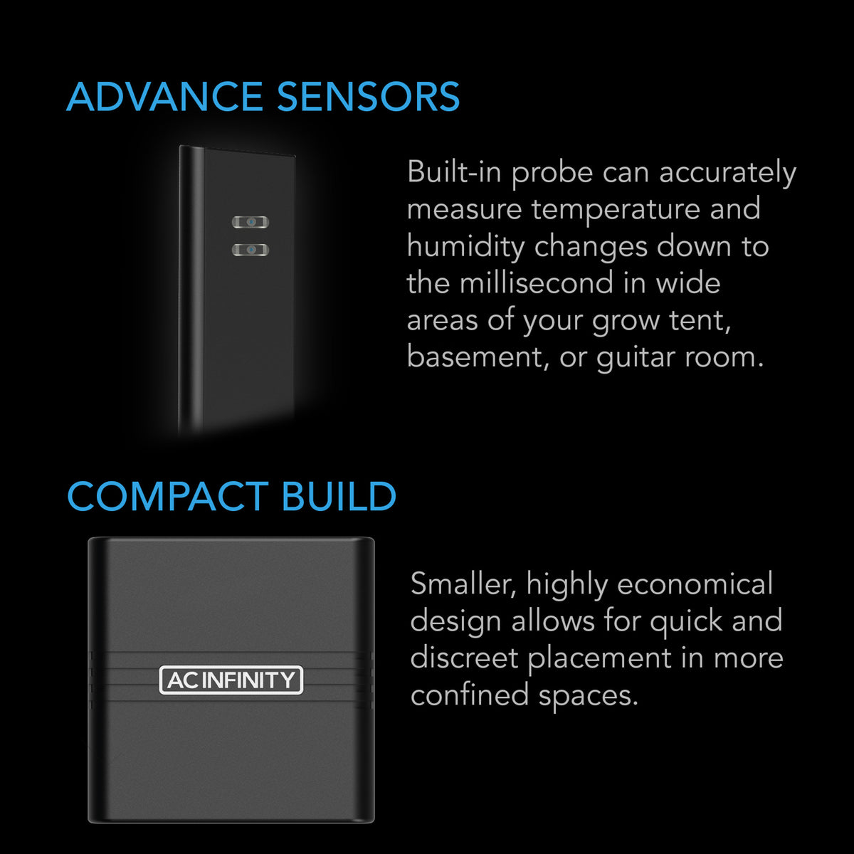 Advanced sensors build in by AC Infinity