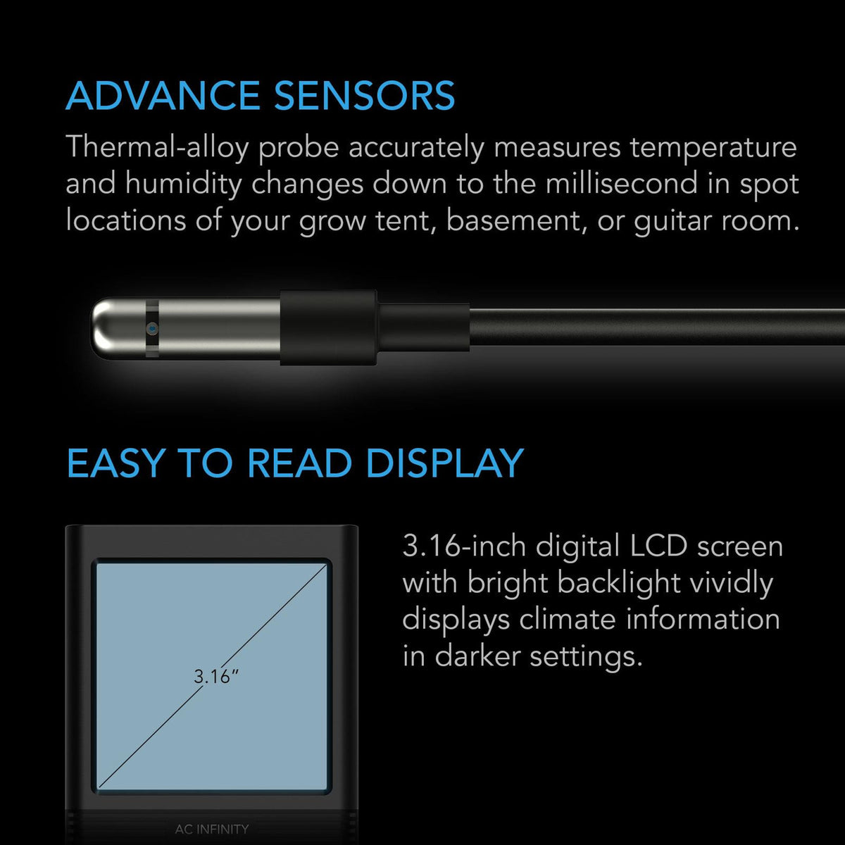 Advanced sensors and easy to read display