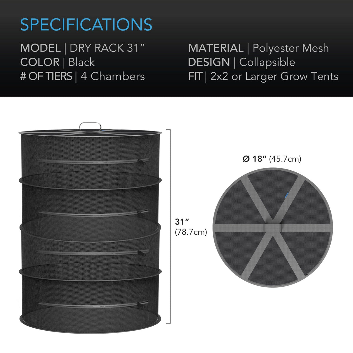 Drying rack specifications