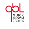 Logo of Quick Bloom Lights with red and black design on a white background