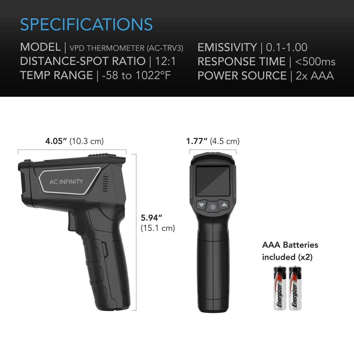 VPD Thermometer specifications