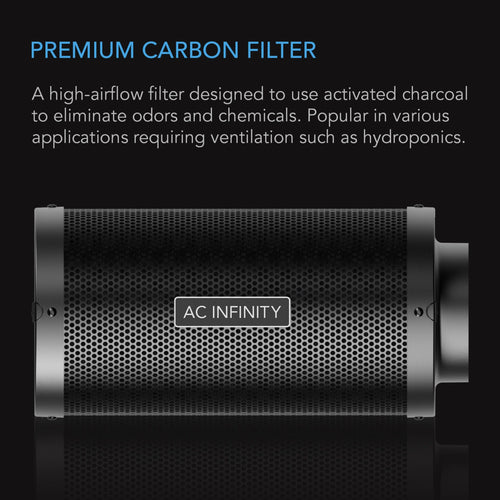 AC Infinity, Duct Carbon Filter, Australian Charcoal, 8 Inch - 200 MM - Quick Bloom Lights