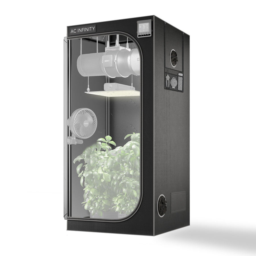 2x2 Grow Tent Kit, 1 Plant — 4Seasons Quantum PAR 100 W LED with AC Infinity Tent, T4 Fan and Carbon Filter