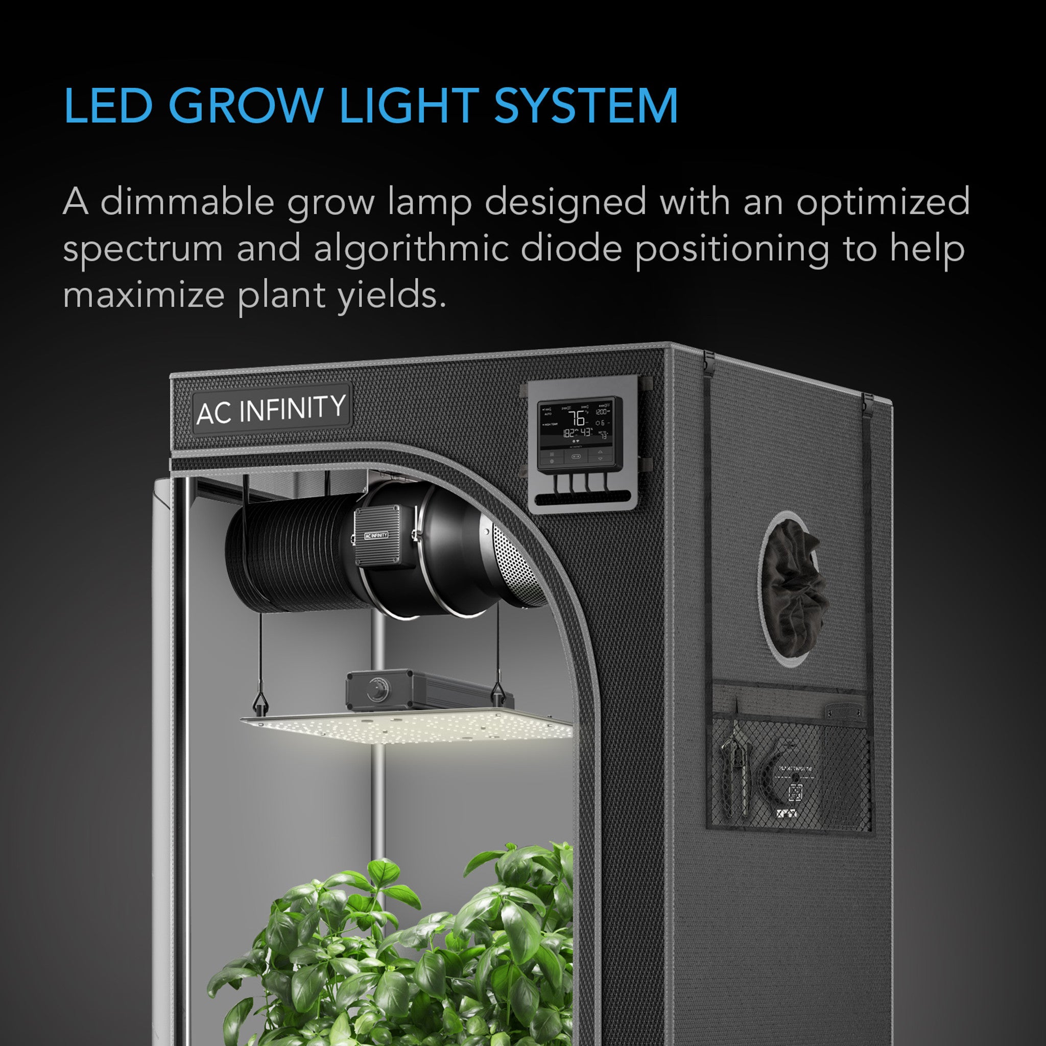 Advanced 2x2 Grow Kit by AC Infinity - 1 Plant Kit - Quick Bloom Lights