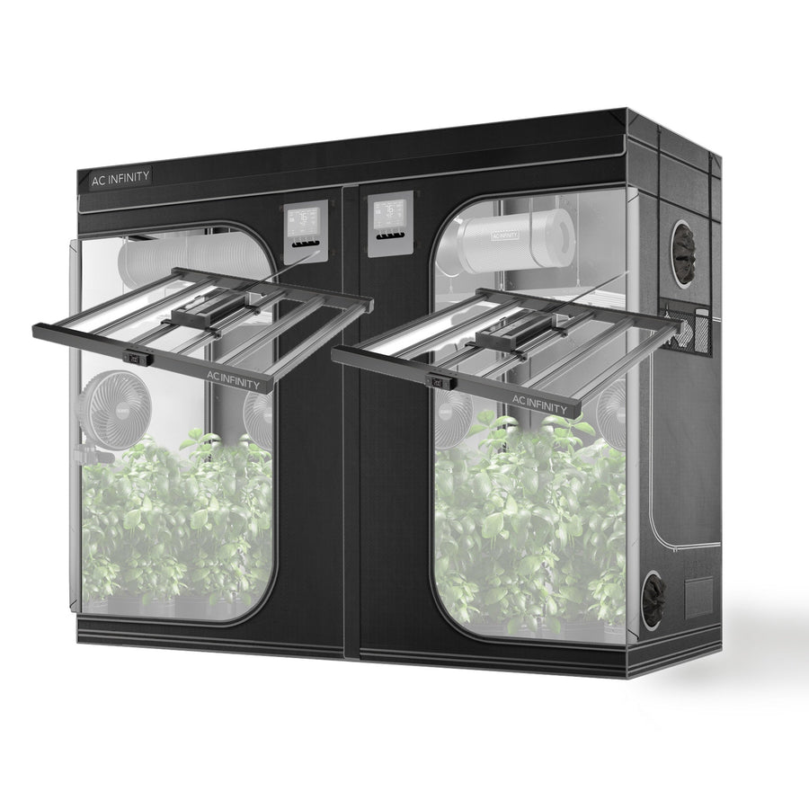 8x4 Grow Tent Kit, AC Infinity, 10 Plant — Two IonFrame EVO6 1,000 W LED, Cloudline T8 Fan and Carbon Filter