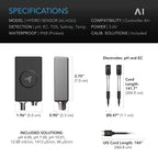 AI Hydro Sensor, for pH, EC, TDS and Water Temp Data Tracking - Quick Bloom Lights