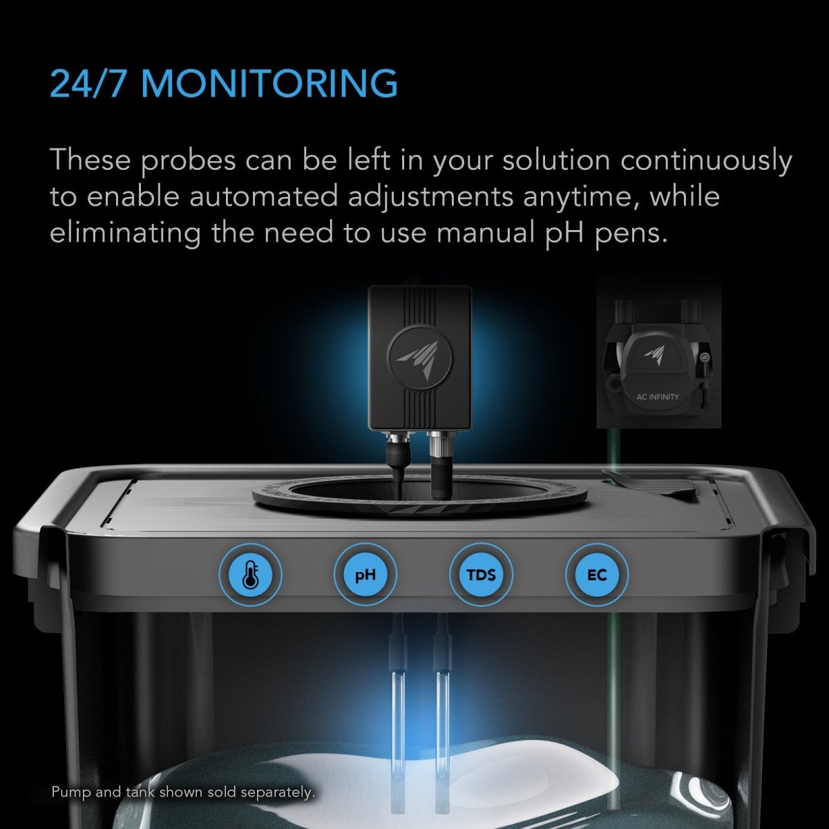 AI Hydro Sensor, for pH, EC, TDS and Water Temp Data Tracking - Quick Bloom Lights
