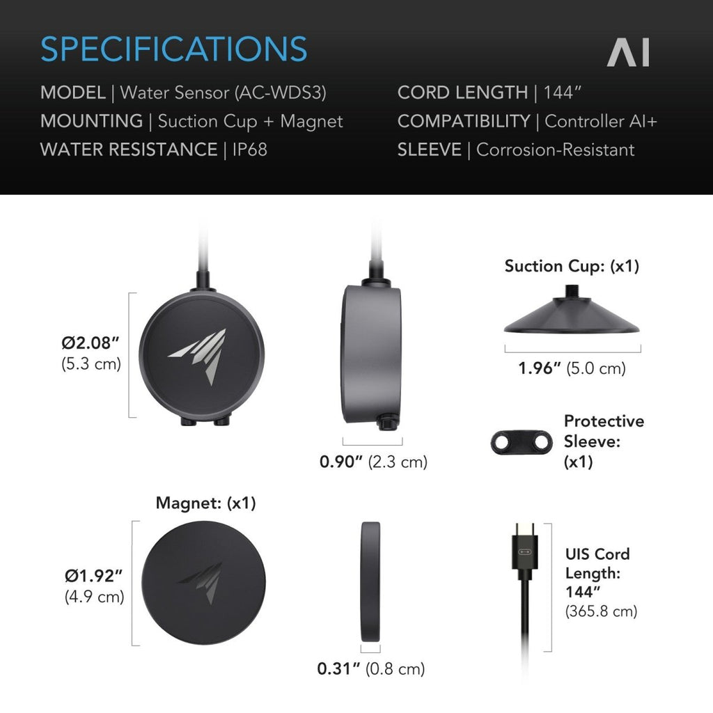 AI Water Sensor, for Liquid Presence Detection, IP68 - Quick Bloom Lights