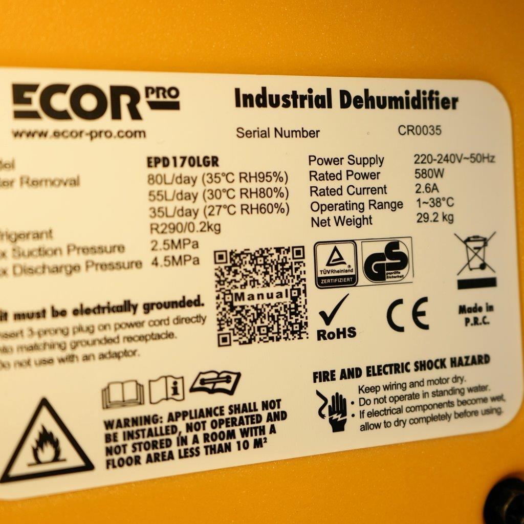 ecor pro approvals and spec label