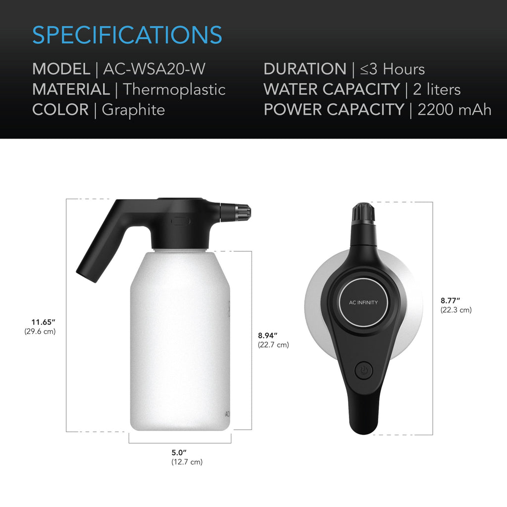 Automatic Water Sprayer, 2 - Litre Electric Mister - Frost - Quick Bloom Lights