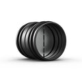 Backdraft Damper Ducting Insert, 200 mm (8 inch), Black Galvanised Steel - Quick Bloom Lights