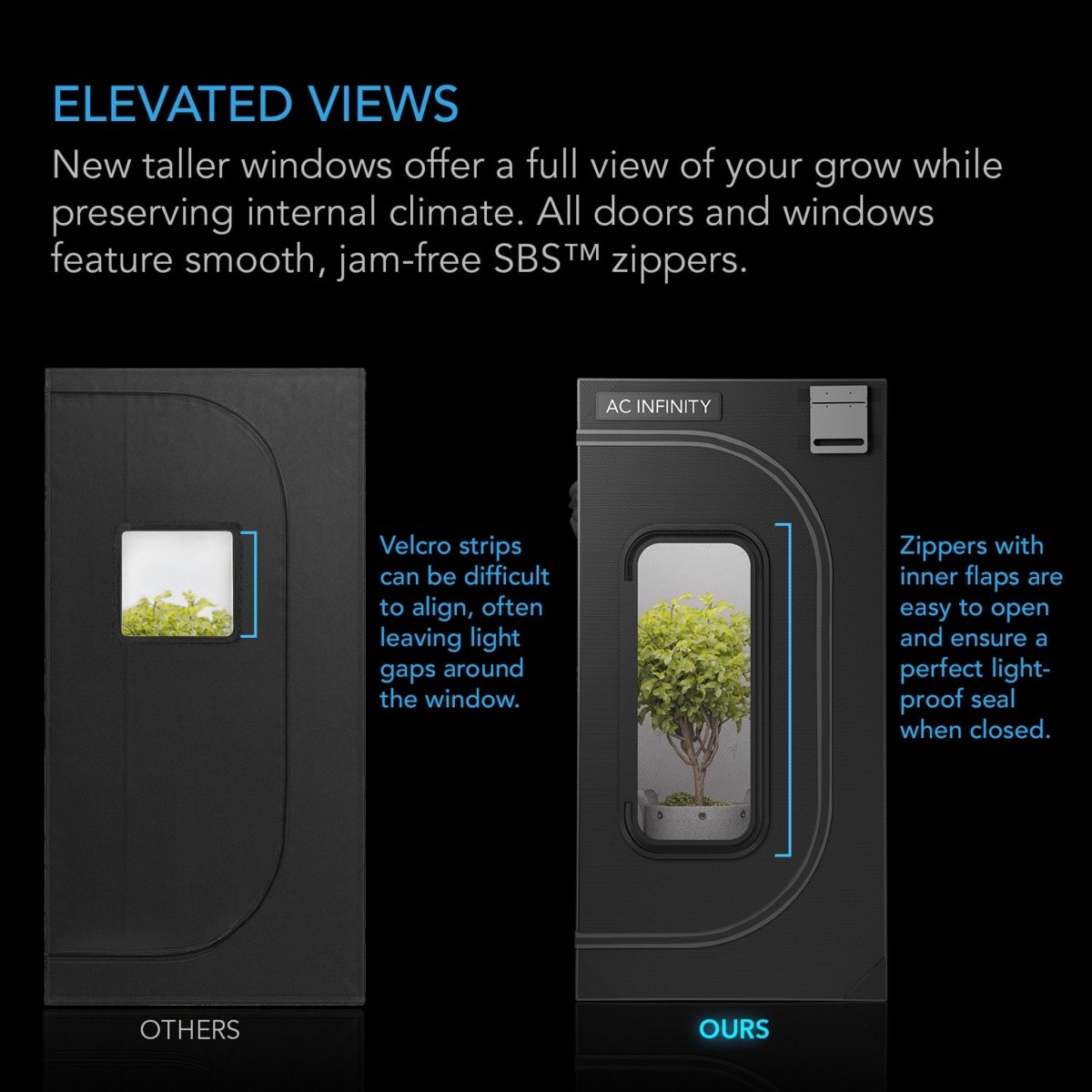 Cloudlab 733, Advance Grow Tent 90x90x180 Cm, 2000D Diamond Mylar Canvas - Quick Bloom Lights