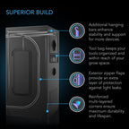 Cloudlab 816, Advance Grow Tent 10 x 5 - 304 x 152 x 203 Cm 2000D Diamond Mylar Canvas - Quick Bloom Lights