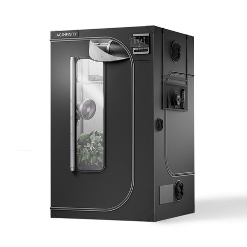 Cloudlab 844 from AC Infinity, Advance Grow Tent 4 x 4 2000D Diamond Mylar Canvas - Quick Bloom Lights