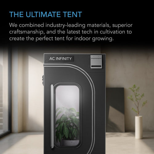 Cloudlab 844 from AC Infinity, Advance Grow Tent 4 x 4 2000D Diamond Mylar Canvas - Quick Bloom Lights