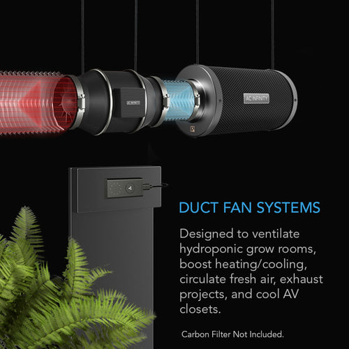 Cloudline PRO S4, AC Infinity, Quiet Inline Duct Fan With Speed Controller, 100 MM - Quick Bloom Lights
