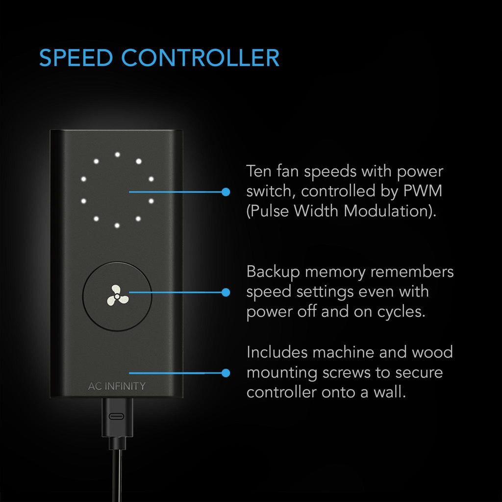 Cloudline PRO S8, AC Infinity, Quiet Inline Duct Fan With Speed Controller, 200 MM - Quick Bloom Lights
