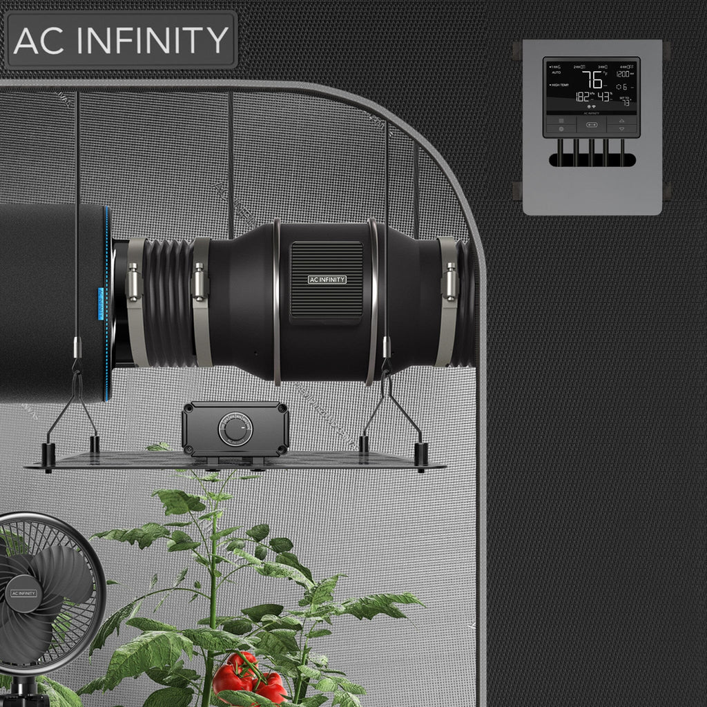 Cloudline PRO T10, AC Infinity, Quiet Inline Duct Fan with Controller AI - 250 MM - Quick Bloom Lights