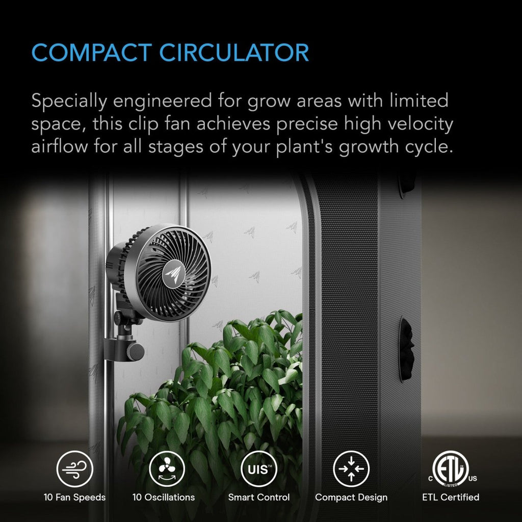 Cloudray S4, Grow Tent Clip Fan,4inch w 10 Speeds and Dynamic Wind - Quick Bloom Lights