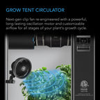 Cloudray S6, Gen 2 Grow Tent Clip Fan 6” With 10 Level Dynamic Wind modes & Fan Speeds,, 10 - Level Oscillation
