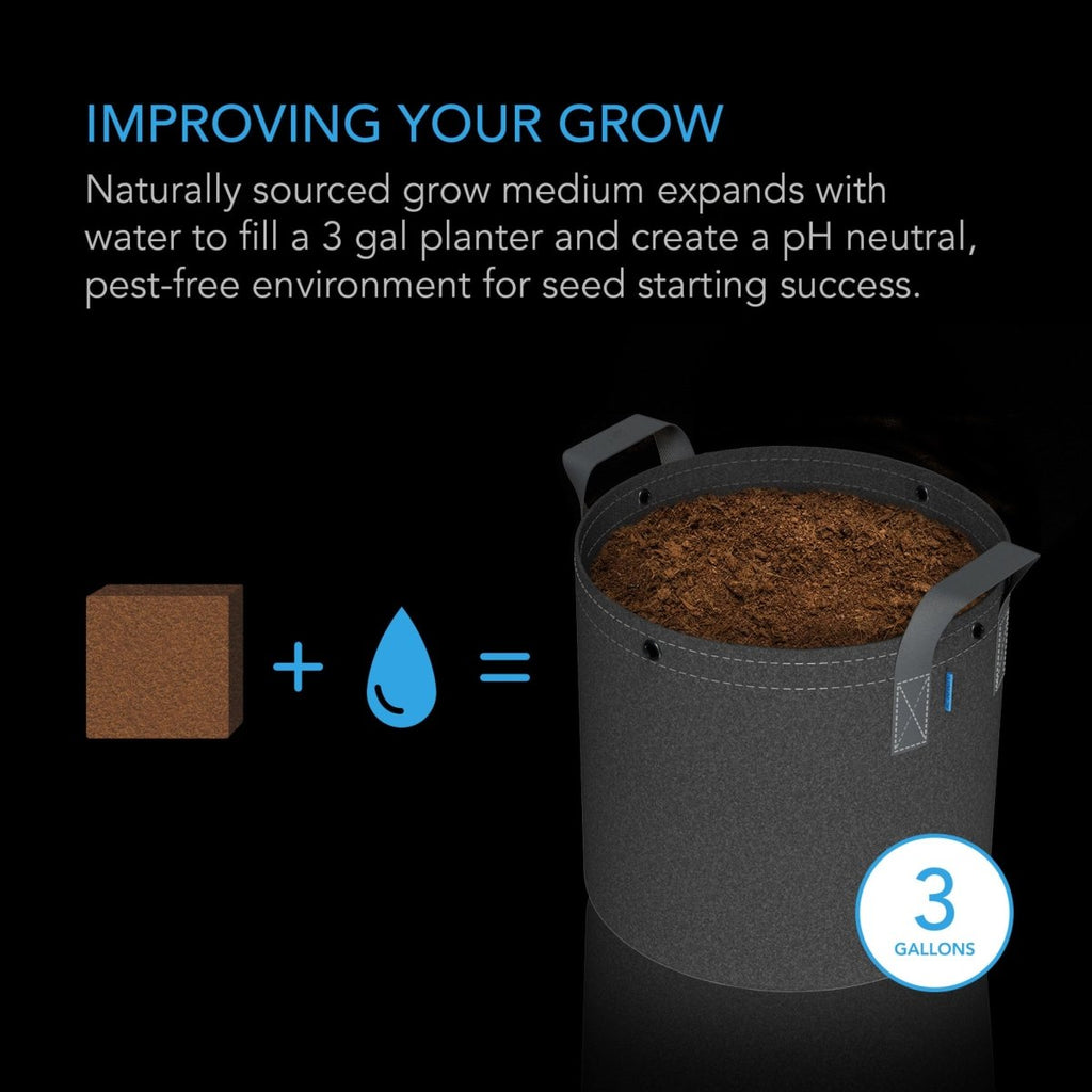 Coco Coir, Instant Potting Mix, 0.91 kg - Quick Bloom Lights