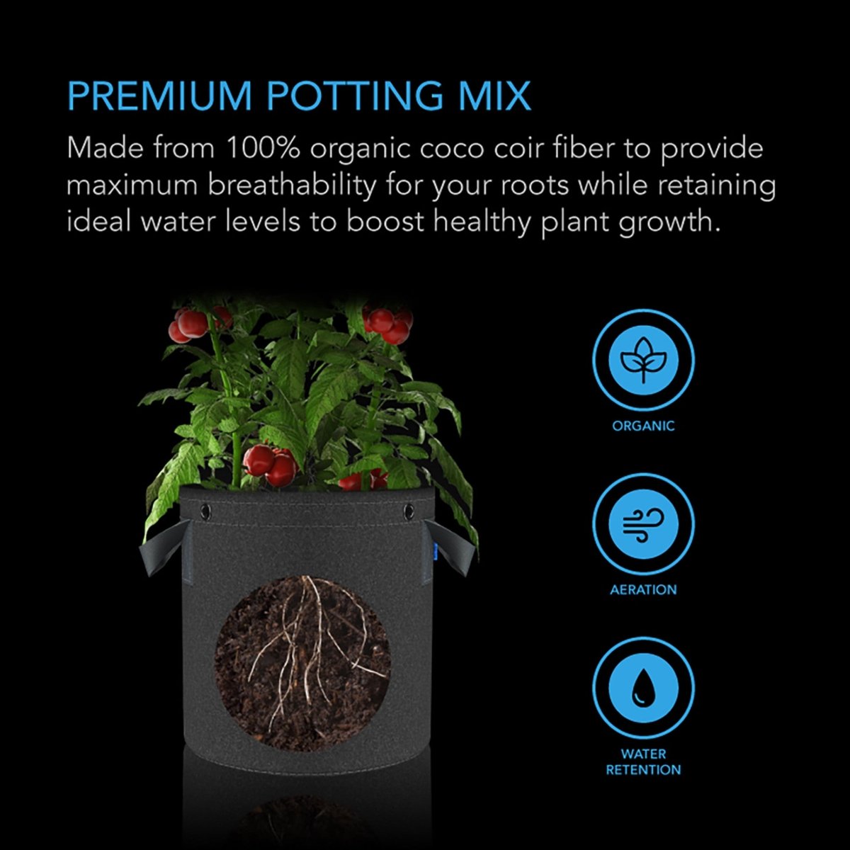 Coco Coir, Instant Potting Mix, 0.91 kg - Quick Bloom Lights