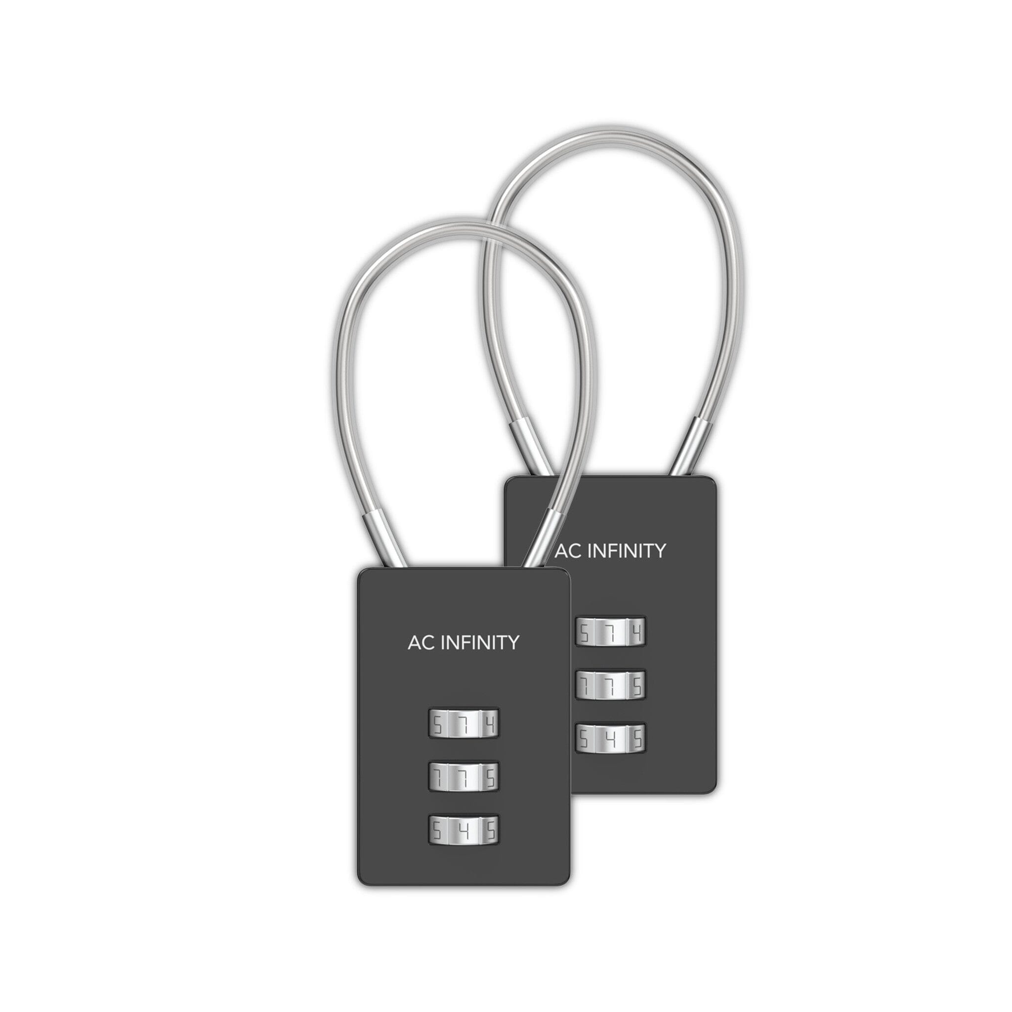 Infinity Lock Bundle AC Infinity Flexible Steel Cable Loop Locks, 2 Pack | Combination Lock ...
