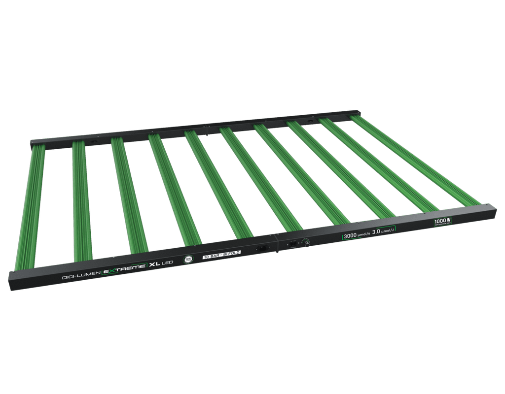 Digi-Lumen Extreme 1000 W XL 10-bar LED grow light, angled view