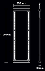 Digi-Lumen Extreme 250 W LED side bar dimension drawing in mm