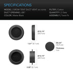 Grow Tent Duct Vent Attachment 8 inch - Quick Bloom Lights