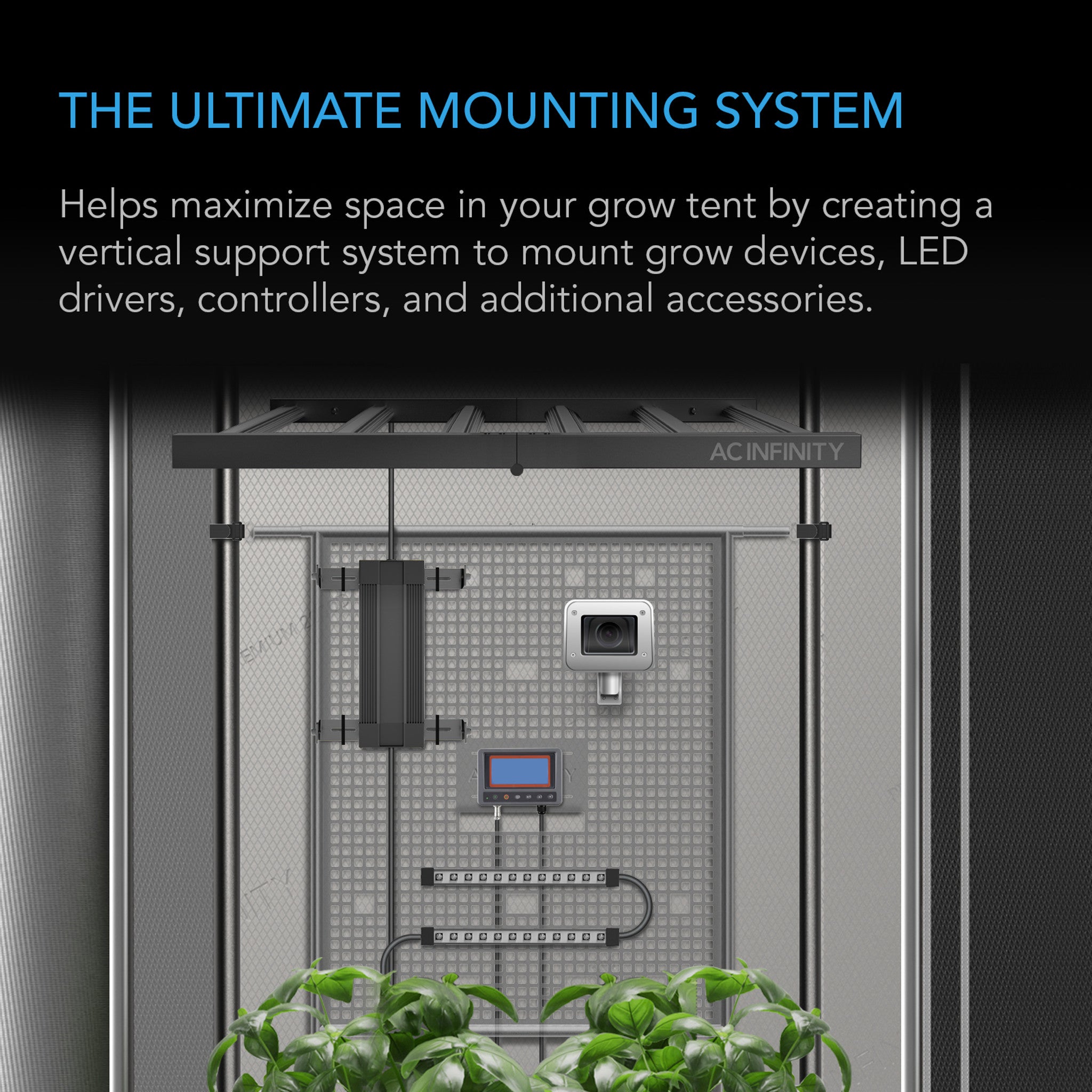 Grow Tent Gear Board, Equipment and Cable Wall Organizer - Quick Bloom Lights