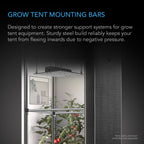 Grow Tent Mounting Bars, for Indoor Grow Spaces, 4x4' - Quick Bloom Lights