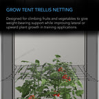 Grow Tent Trellis Netting, Flexible Elastic Cords, 3x3 Feet - Quick Bloom Lights