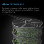 Hanging Herb Drying Rack, 24 inch diameter, with 6 tiers - Quick Bloom Lights
