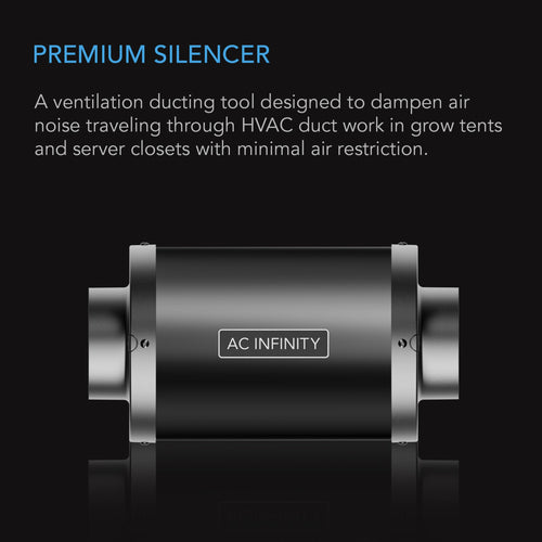 Inline Duct Fan Silencer, 6 Inch - 150 MM - AC Infinity - Quick Bloom Lights