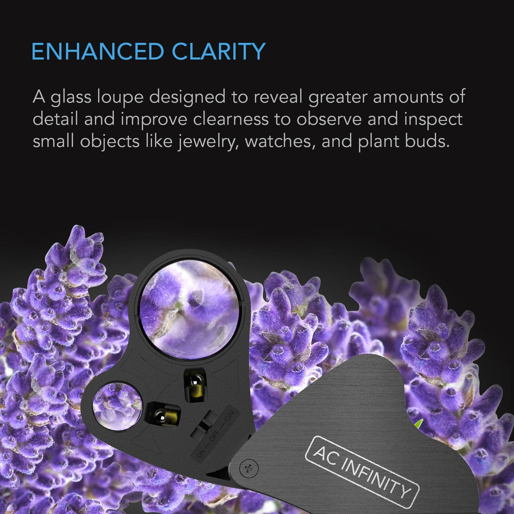 Jewelers Loupe, Pocket Magnifying Glass with LED Light and Dual Lenses - Quick Bloom Lights
