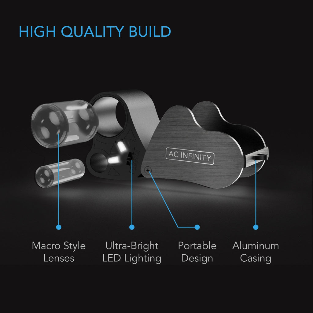 Jewelers Loupe, Pocket Magnifying Glass with LED Light and Dual Lenses - Quick Bloom Lights