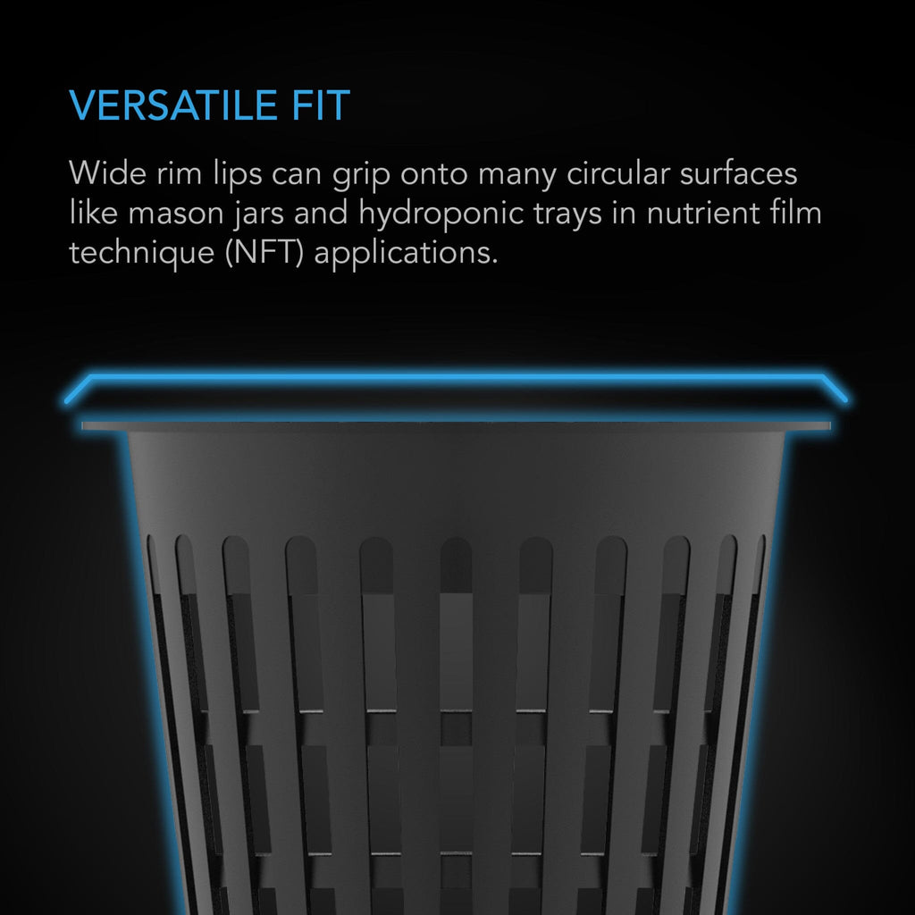 Mesh Net Cups, Slotted pots with wide lips, 4 - Inch, 25 Pack - Quick Bloom Lights