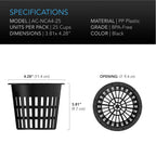 Mesh Net Cups, Slotted pots with wide lips, 4 - Inch, 25 Pack - Quick Bloom Lights